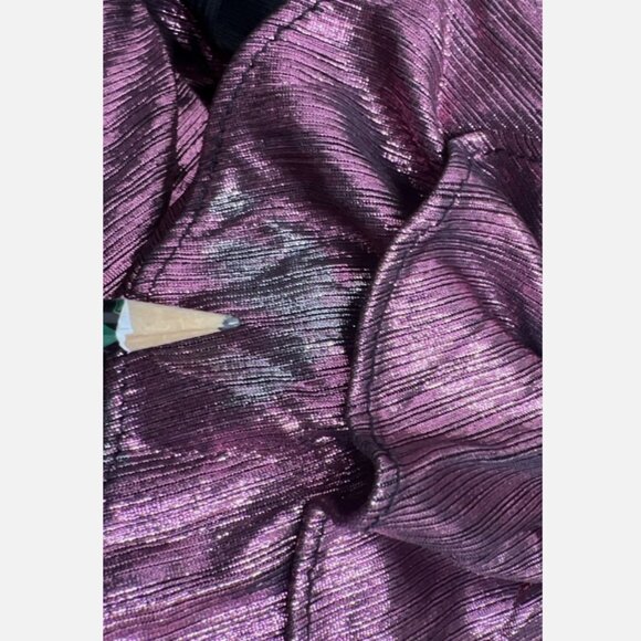 Ieena for Mac Duggal Ruffle Pleated Metallic Gown *READ FLAW* - Picture 9 of 10